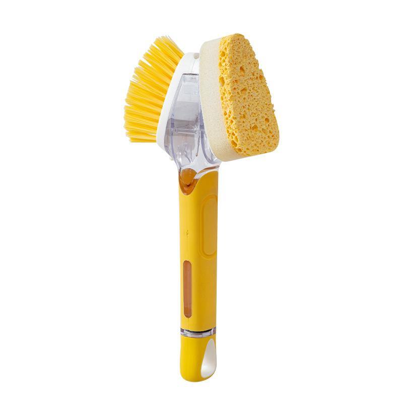 Kitchen Multi Functional Press Pot Brush Long Handle Cleaning Brush Slot Cleaner Brush Clean Window Slot Clean Tool - MRSLM