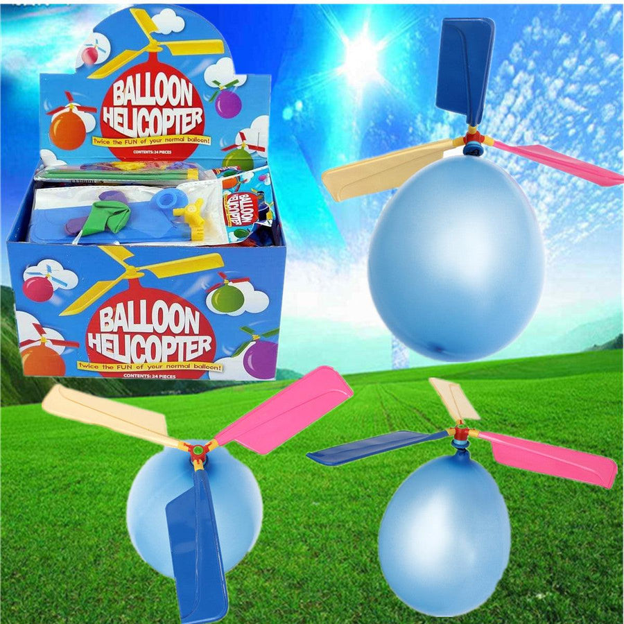 5Pcs Colorful Traditional Classic Balloon Helicopter Portable Flying Toy - MRSLM