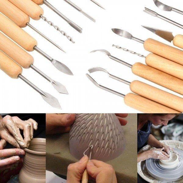 27PCS Clay Tools Soft Pottery Toolkit Set Sculpture Set Lace Cleaning Carving Knife Pottery Tools - MRSLM