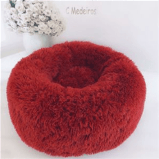round long plush cat bed, view 10 - MRSLM