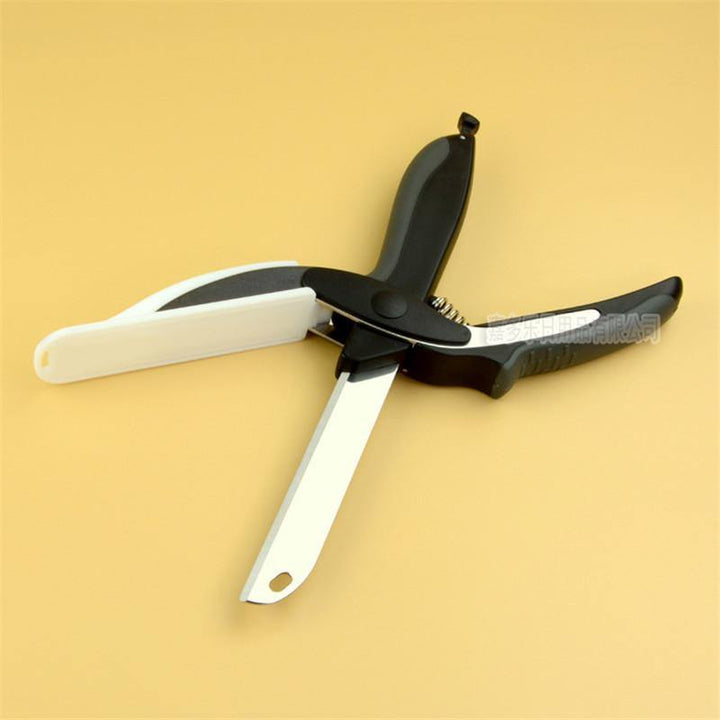 Stainless Steel Scissors Multifunctional Scissors Cutting Machine 2 in 1 Cutting Board Utility Knife - MRSLM