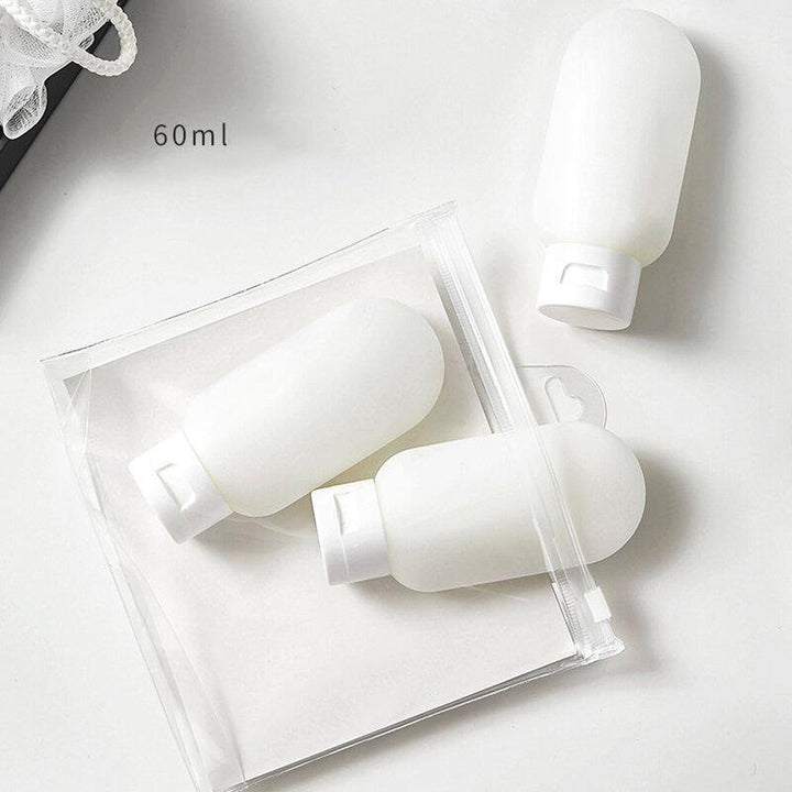 Portable Silicone Refillable Bottle Empty Travel Packing Press for Lotion Shampoo Cosmetic Squeeze Containers - MRSLM