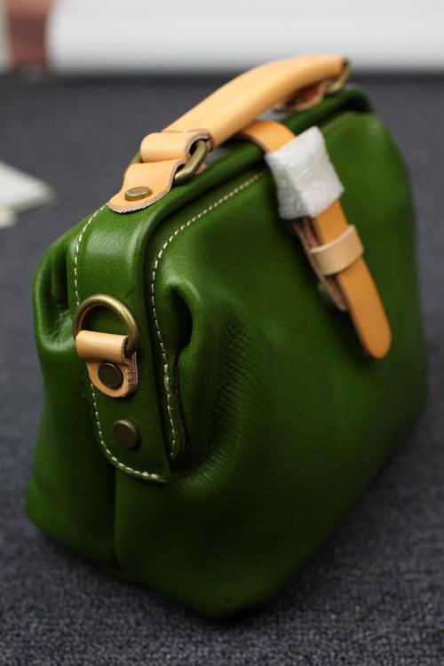 Plant Soft Leather Retro Style Doctor Bag - MRSLM