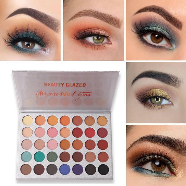 35 Colors Eye Shadow Palette Matte Shimmer Makeup Long-Lasting - MRSLM