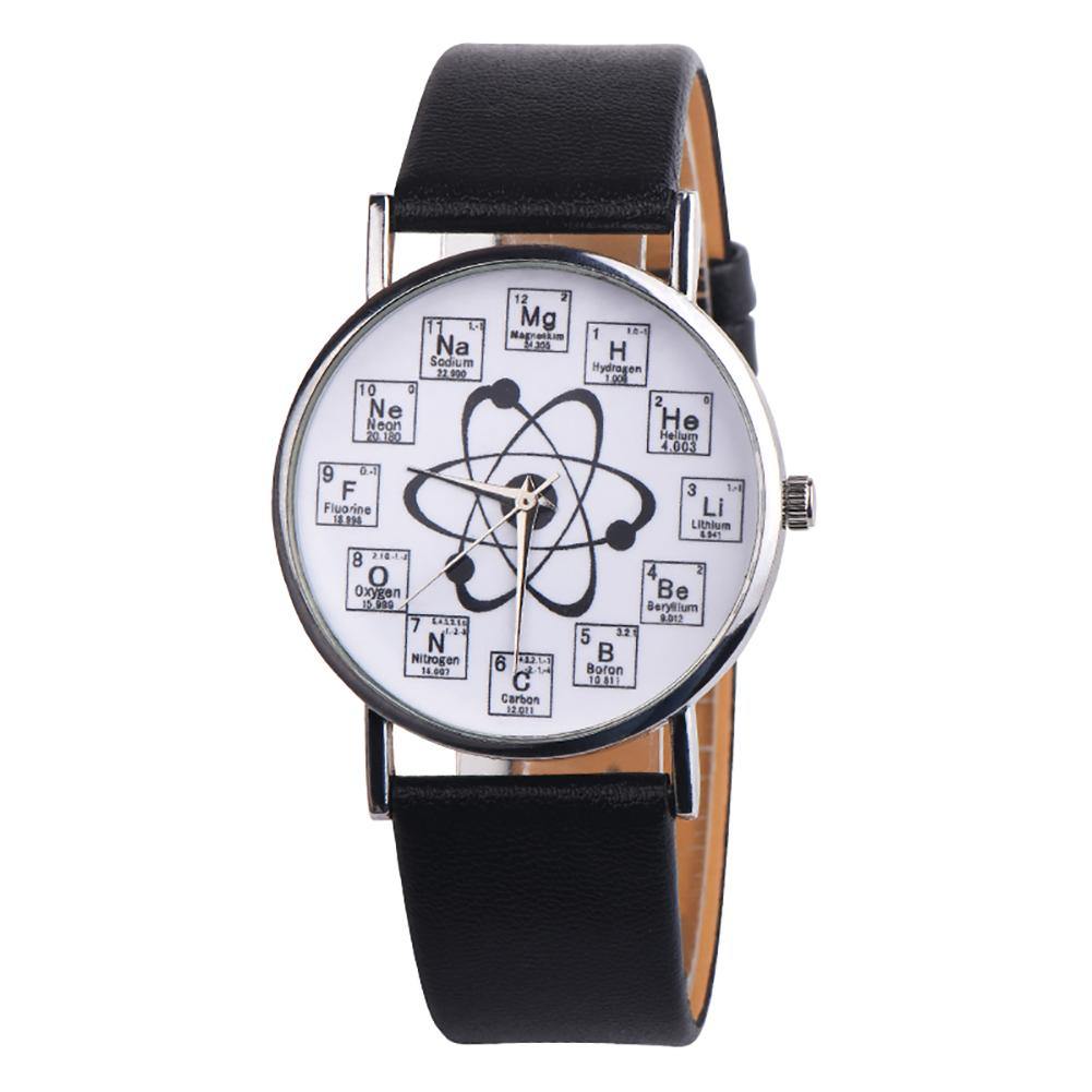 Fashion Student Chemical Element Markers Molecule Dial Quartz Analog Wrist Watch - MRSLM