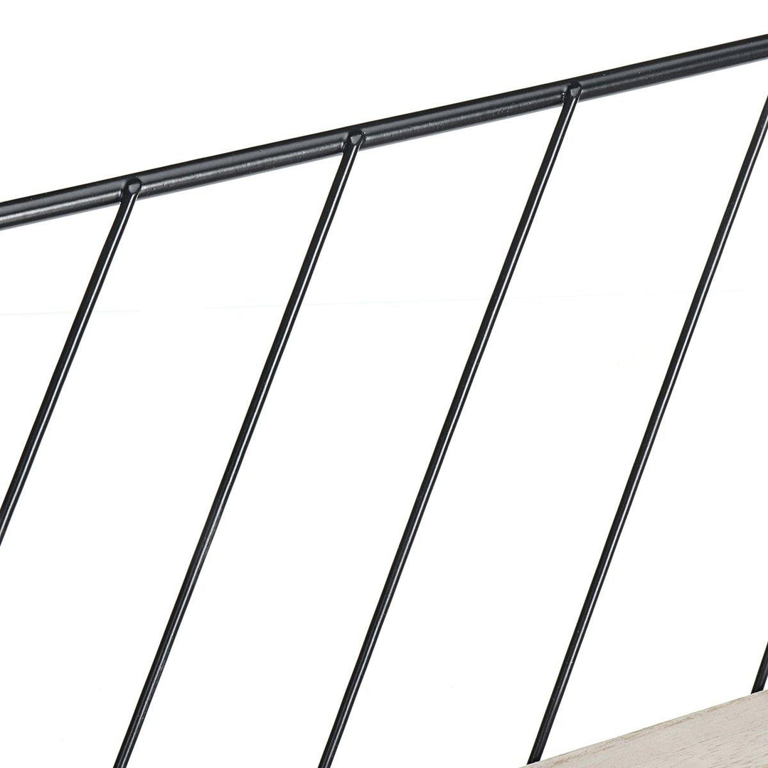 Wall Mounted Wire Metal Shelf Unit Floating Shelves Wood Rack Display - MRSLM
