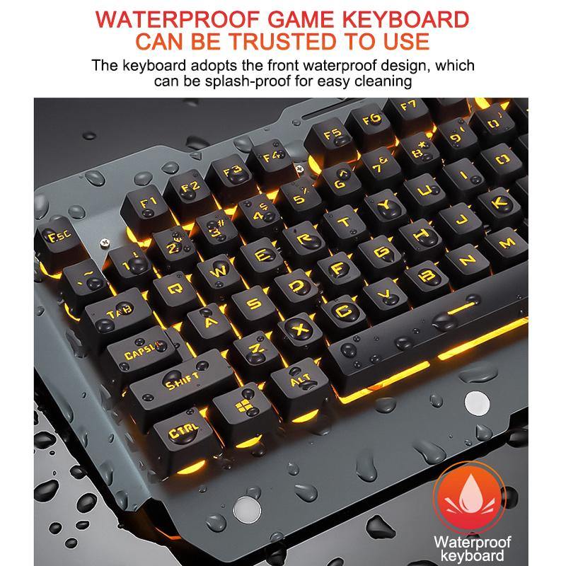 ErgonomicWired Gaming Keyboard with RGB Backlight Phone Holder - MRSLM