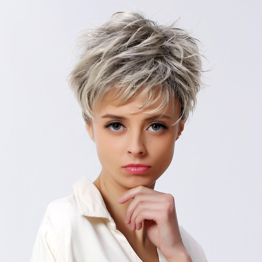 New short hair flower white hair set (As shown) - MRSLM