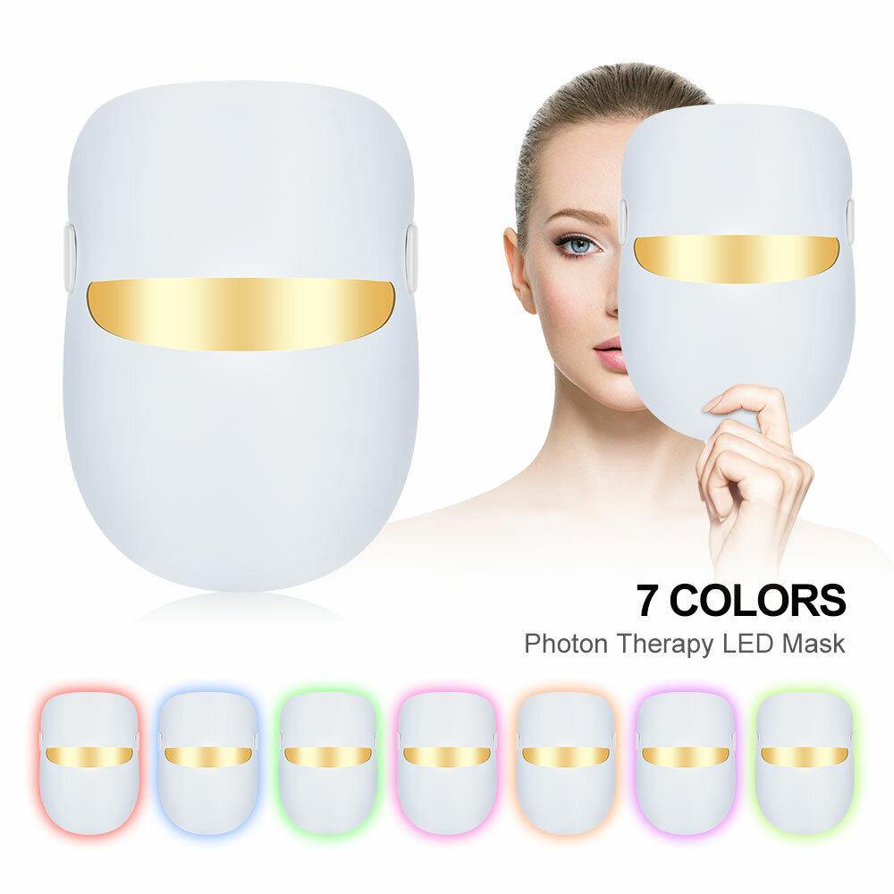 LED Colorful Face Mask Beauty Instrument Bright White Photon Skin Rejuvenation Instrument Household Facial Spectrum Mask - MRSLM