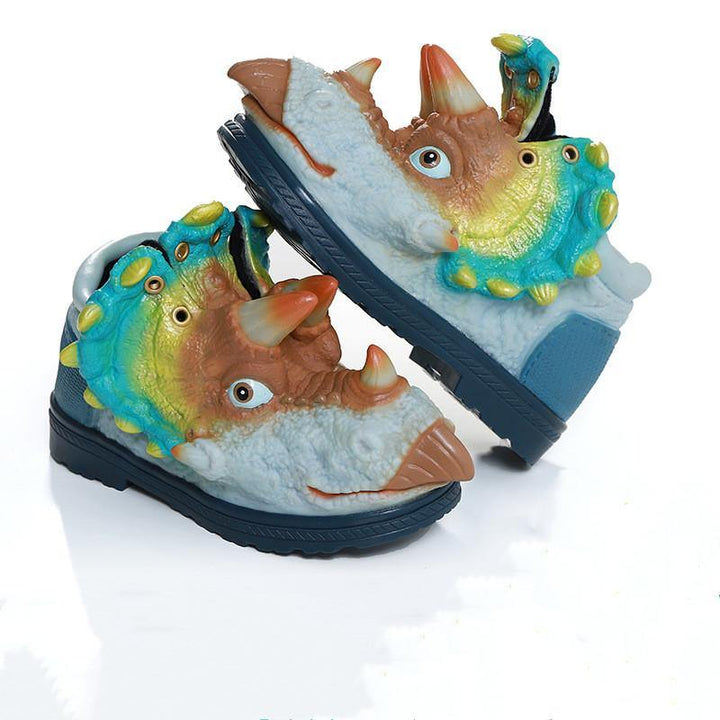 Creative Runaway Dinosaur Children's Shoes Waterproof Non-slip Rain-proof Boy Sports Shoes Toddler Shoes Plus Velvet Baby Funny Shoes - MRSLM