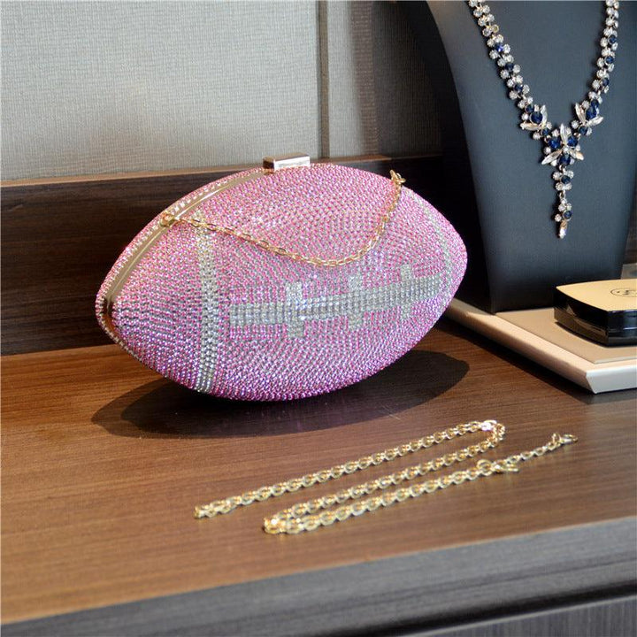 Women's Rugby Rhinestone Clutch Messenger Bag - MRSLM