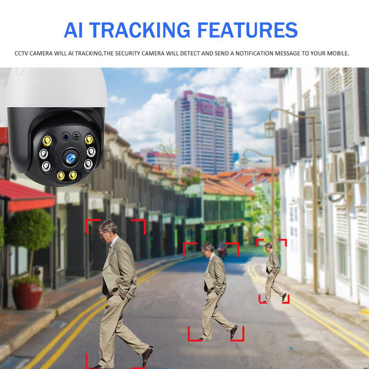 EXQ05-2MP 1080P IP Camera WiFi Wireless Auto Tracking Baby Monitor 2MP Night Vision PTZ Waterproof Speed Dome Surveillance PTZ Camera E27 Connector TF Card Storage - MRSLM
