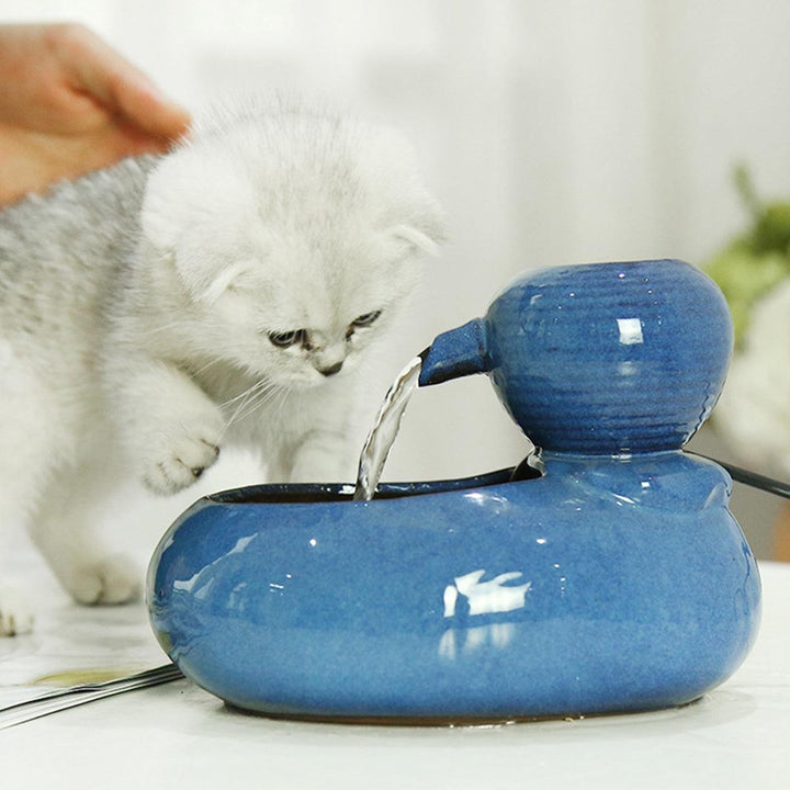 Ceramic Automatic Waterer Pet Drinking Electric Cat Dog Water Dispenser Fountain Pump Waterer - MRSLM