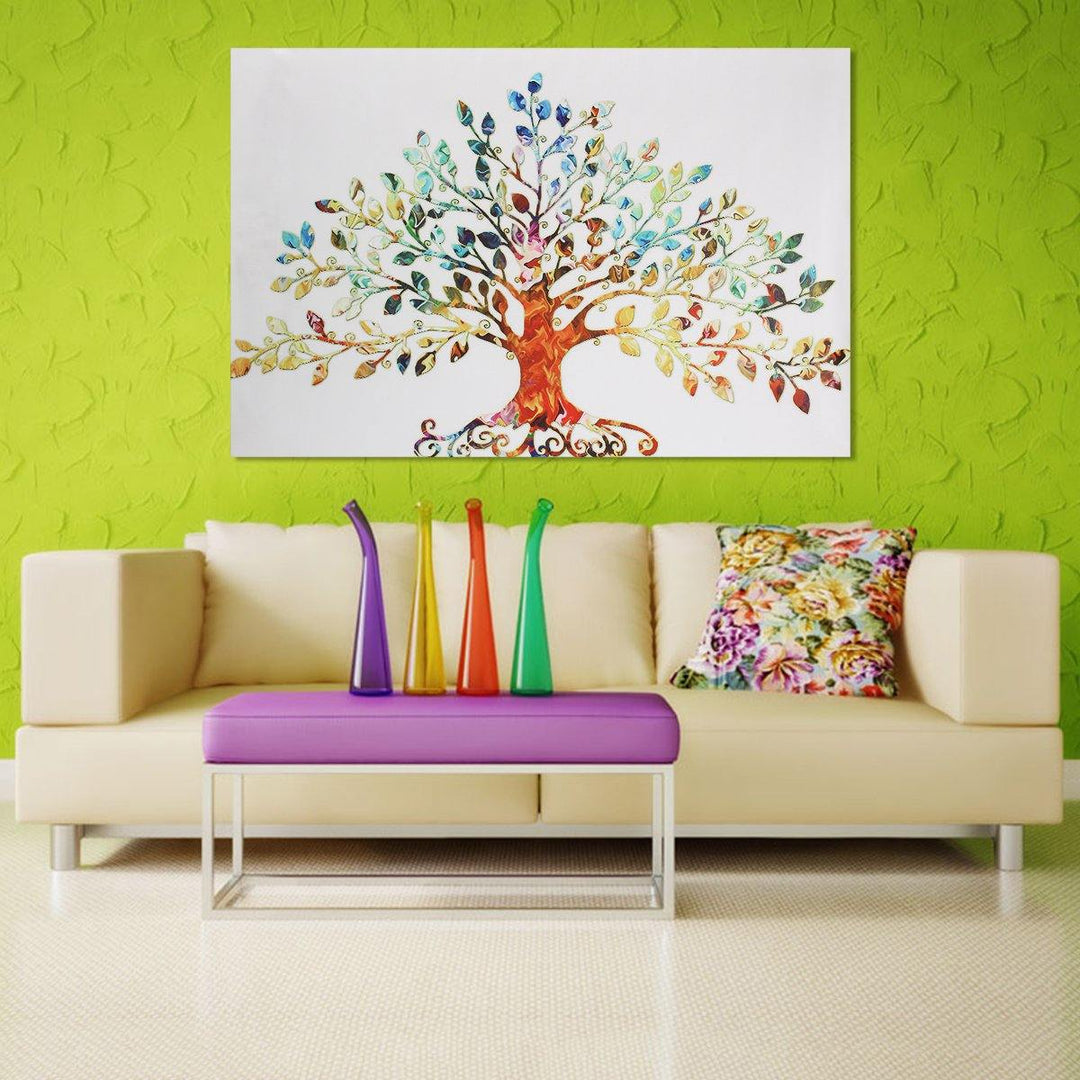 75X50CM Picture-Abstract Colorful Leafy Tree Unframed Canvas Print Wall Art Home Decoration - MRSLM