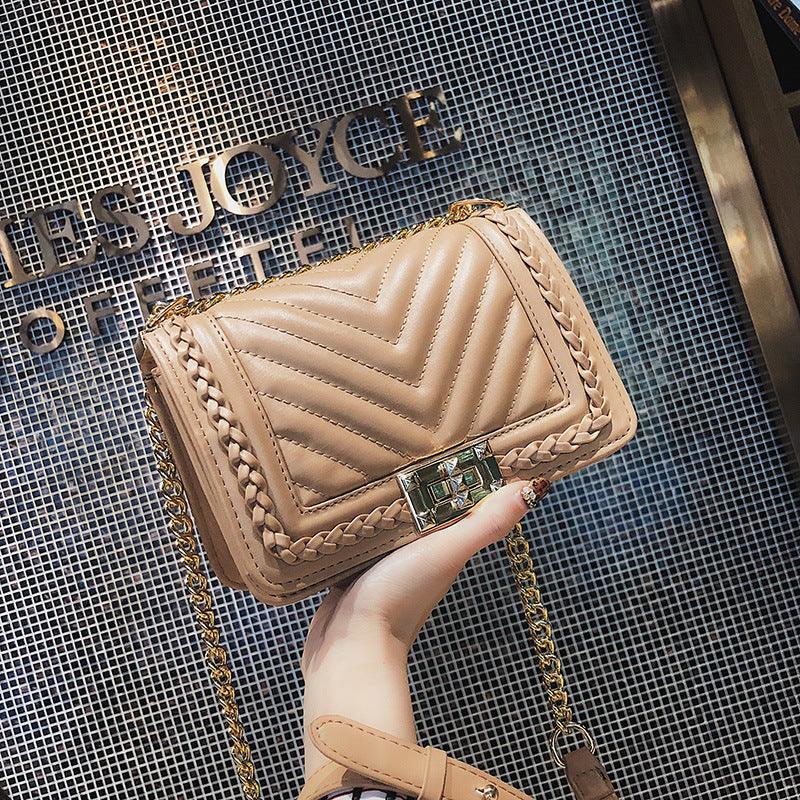 Ladies chain lock small square bag - MRSLM