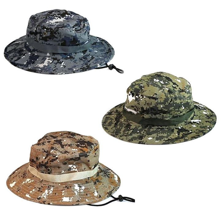 Hot Unisex Wide Brim Camouflage Hiking Outdoor Fishing Bucket Boonie Sun Hat - MRSLM