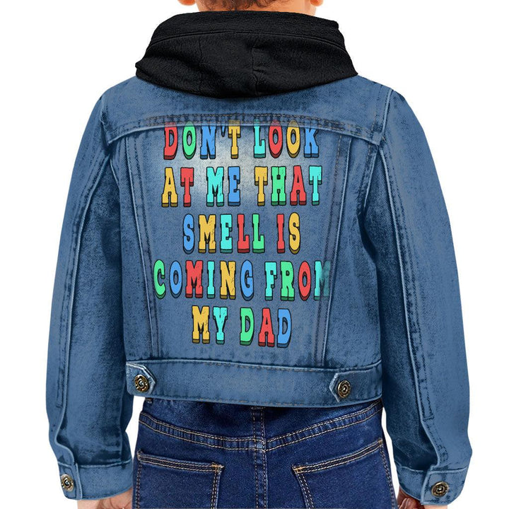 Funny Quote Toddler Hooded Denim Jacket - Cool Jean Jacket - Colorful Denim Jacket for Kids - MRSLM