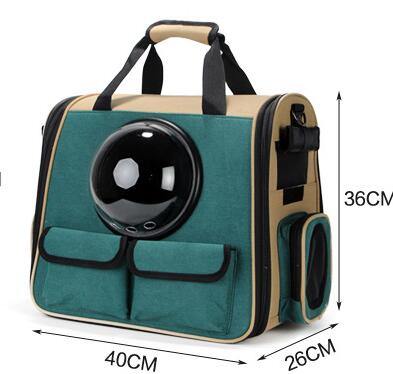 Pet Bag Backpack Space Bag for Dogs and Cats Travel Bag Pet Cages (Green) - MRSLM