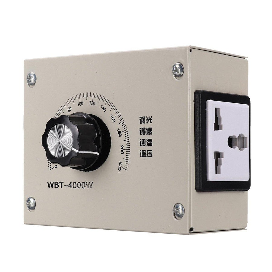 AC 0-220V 4000W Adjustable Voltage Speed Temperature Dimmer Controller For Thermostat Light Fan Motor Dimmer - MRSLM