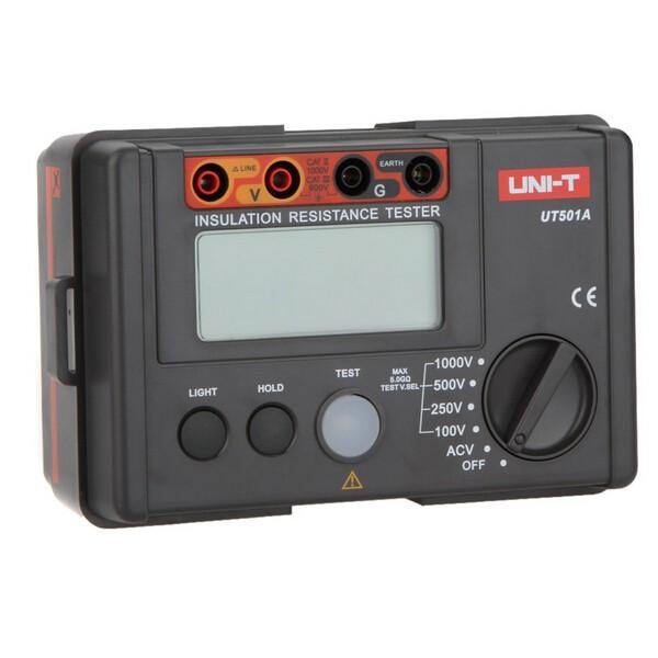 UNI-T UT501A 1000V Insulation Resistance Meter Ground Tester MegOhmmeter Volt Meterr with LCD Backlight - MRSLM