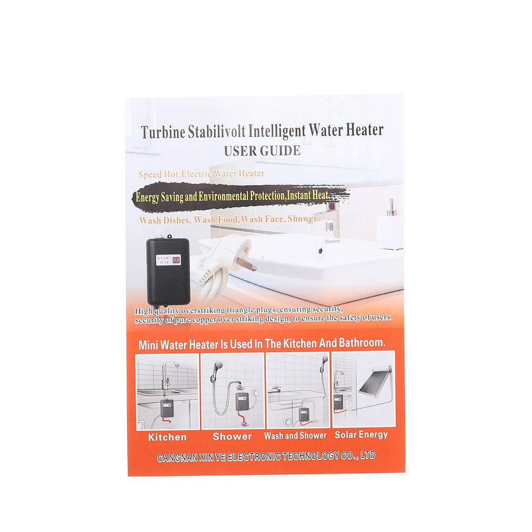 220V 3.8KW LCD Electric Tankless Instant Hot Water Heater for Bathroom Kitchen - MRSLM