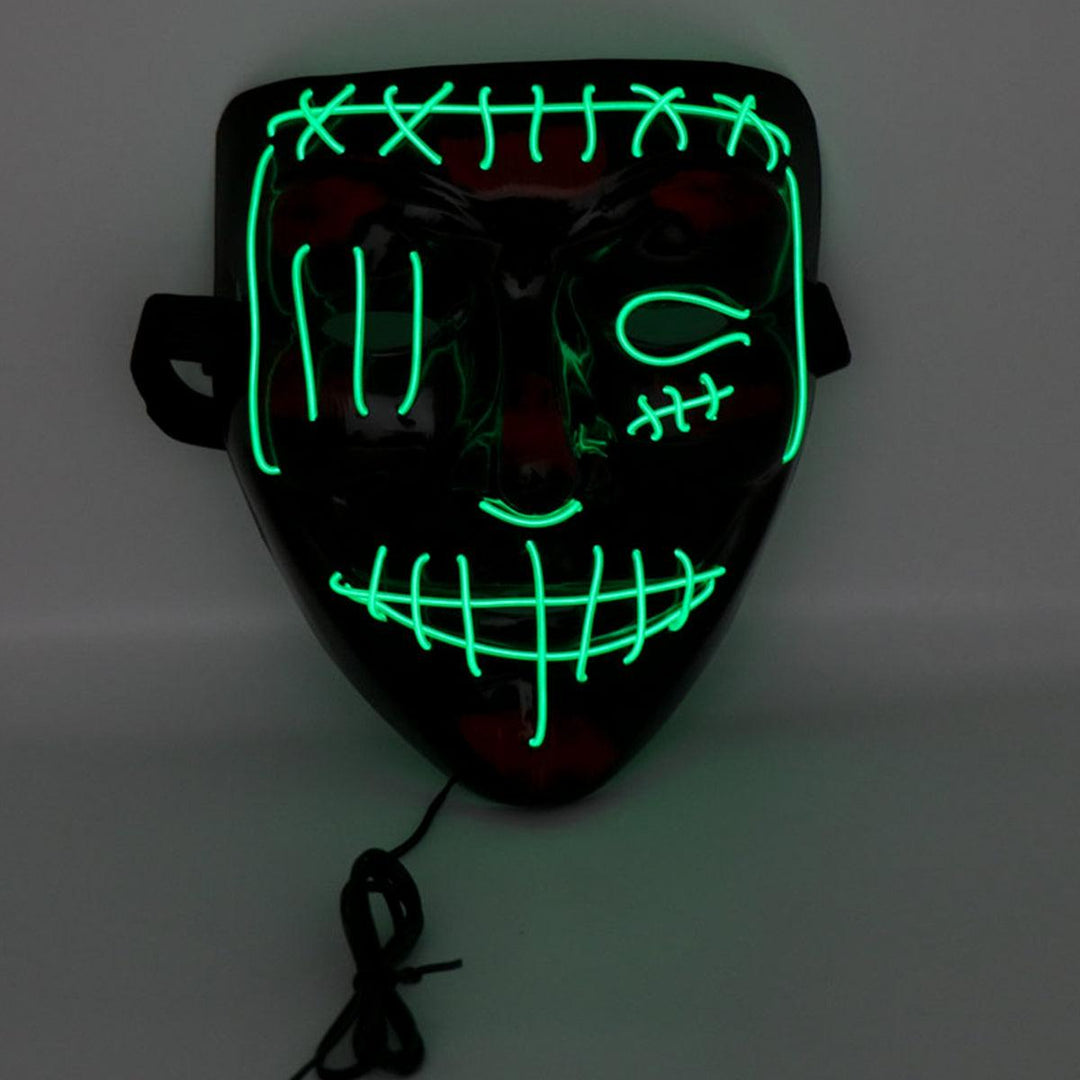 Halloween LED Multicolor Luminous Mask Light Up The Purge Movie Costume Party Mask - MRSLM