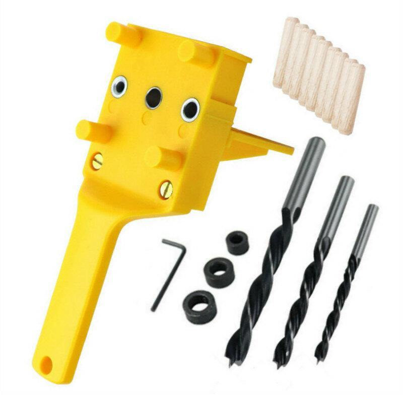 41Pcs Quick Wood Doweling Jig ABS Plastic Handheld Pocket Hole Jig System 6/8/10mm Drill Bit Hole Puncher for Carpentry Dowel Joints - MRSLM