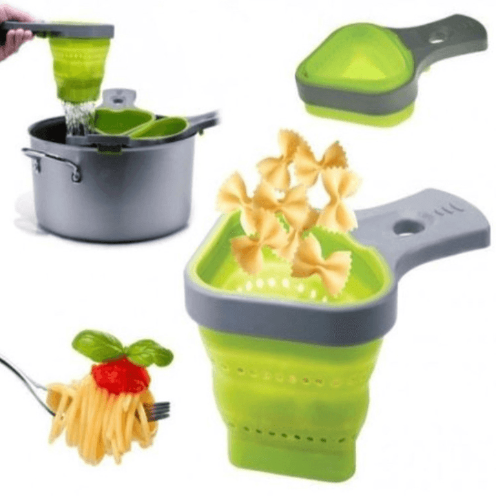 Collapsible Silicone Odourless Heat-resistant Colander (Green) - MRSLM