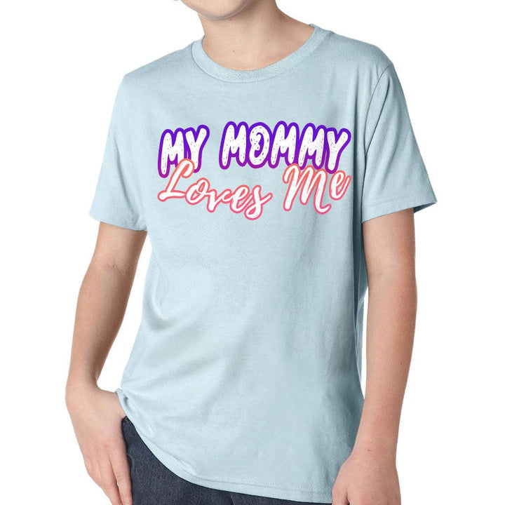 My Mom Loves Me Kids' Classic Fit T-Shirt - Kawaii T-Shirt - Themed Classic Fit Tee - MRSLM