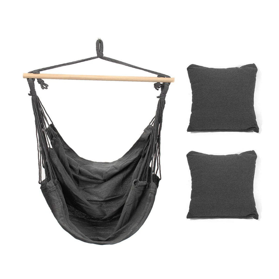 Deluxe Hanging Hammock Chair Swing INCLUDES Soft Cushions Outdoor Camping Frame - MRSLM