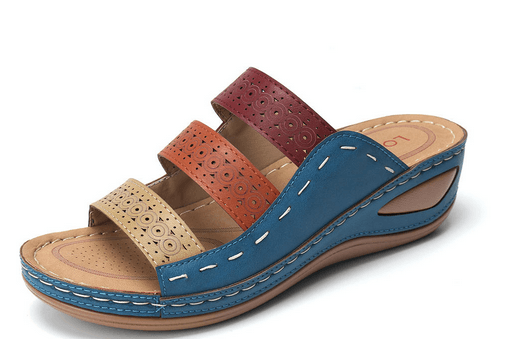 rainbow stitch hollow slippers - MRSLM