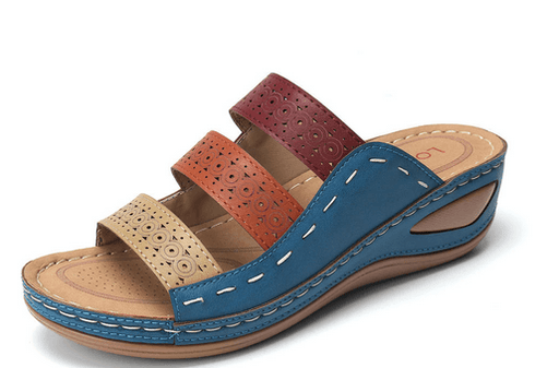 rainbow stitch hollow slippers - MRSLM