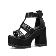 rivet thick heel sandals - MRSLM