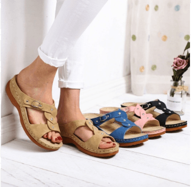 Casual buckle plus size women's sandals - MRSLM