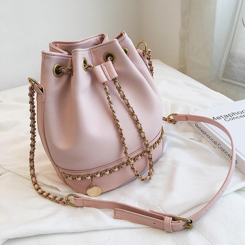 woven chain bucket handbag, view 7 - MRSLM