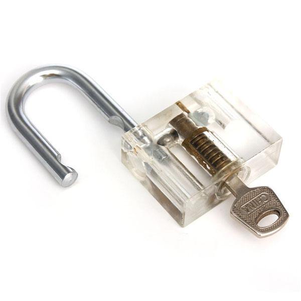 DANIU Disc Type Padlock Training Lock Transparent Cutaway Inside View of Practice Lock Pick Tools - MRSLM