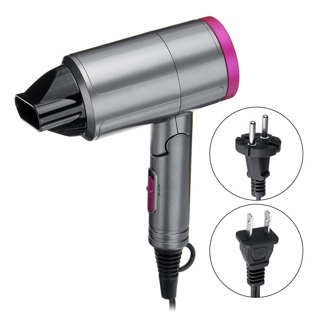 1300W Foldable Hair Dryer 2 Heats Setting Portable Professional Negative Ionic Blower - MRSLM