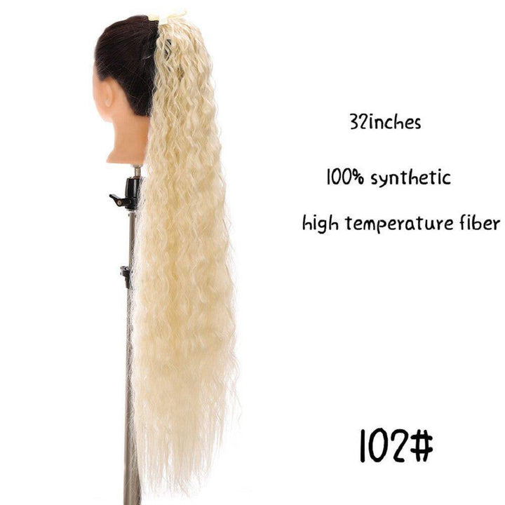32inch 10 Colors Long Curly Hair High Temperature Fiber Bandage Ponytail Wig Piece - MRSLM