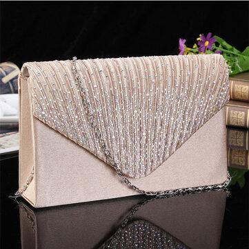 Women Evening Bridal Wallet Envelope Flash Diamond Clutch - MRSLM