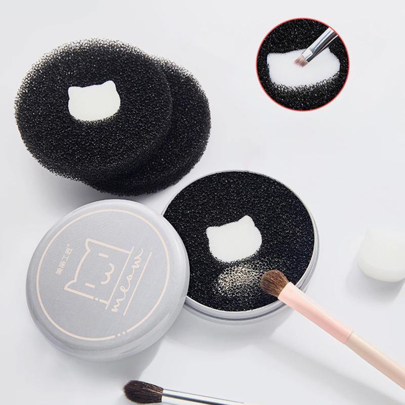Cleaning Brushes Sponge Lazy Disposable Wash Dry Cleaning Artifact Eye Shadow Brush For Quick Cleaning - MRSLM