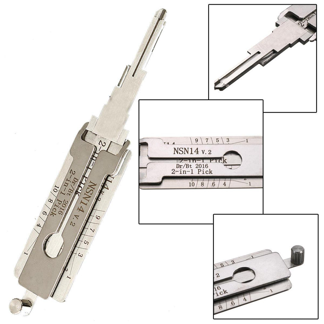 NSN14 Dr/Bt 2 in 1 Car Door Lock Picks Decoder Unlock Tool Locksmith Tools - MRSLM