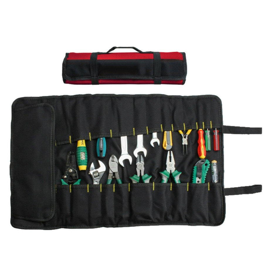 Portable Oxford 22 Pocket Tool Roll Spanner Wrench Fold Up Tool Storage Bag - MRSLM
