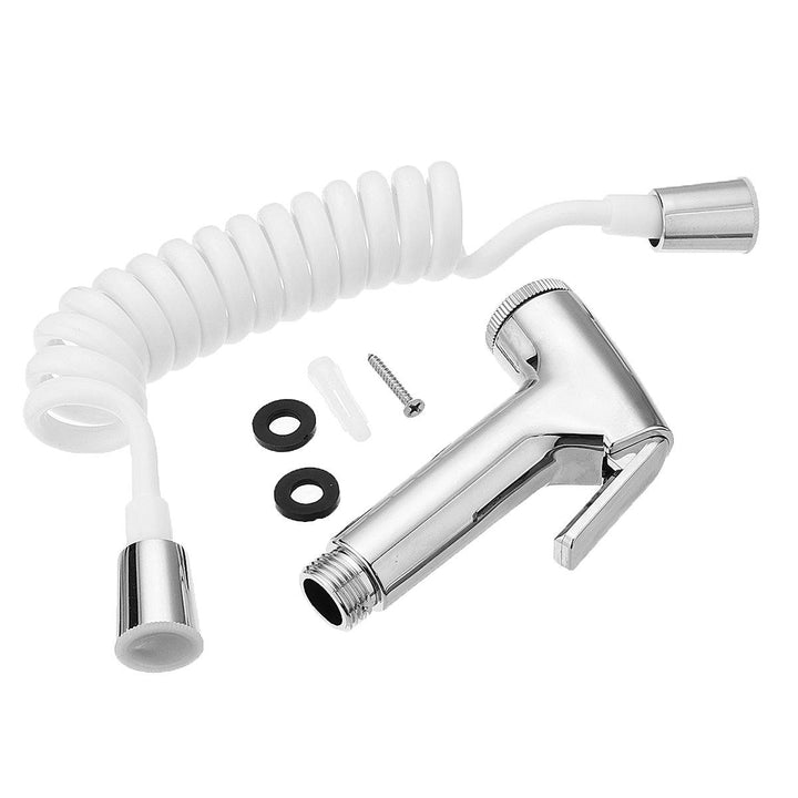 ABS Portable Bidet Sprayer Set Handhold Toilet Bidet Retractable w/ Spring 1/2" Hose Adapter Free Mounting Bracket Toilet Cleaning Tool - MRSLM