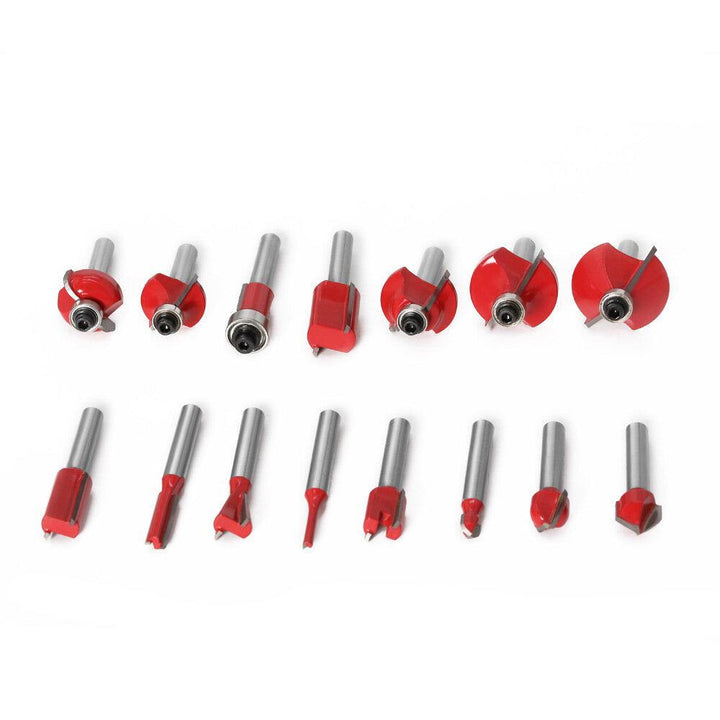 15Pcs Tungsten Carbide Tipped Router Bit Kit 1/4 Inch Shank Wood Milling Saw Cutter Woodworking Tools Kit - MRSLM