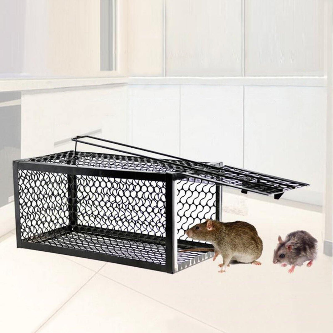 Black Metal High Sensitivity Folding Mouse Trapper Trap Rat Catcher Cage Humane Safe Rodent Live Indoor Pests Control - MRSLM