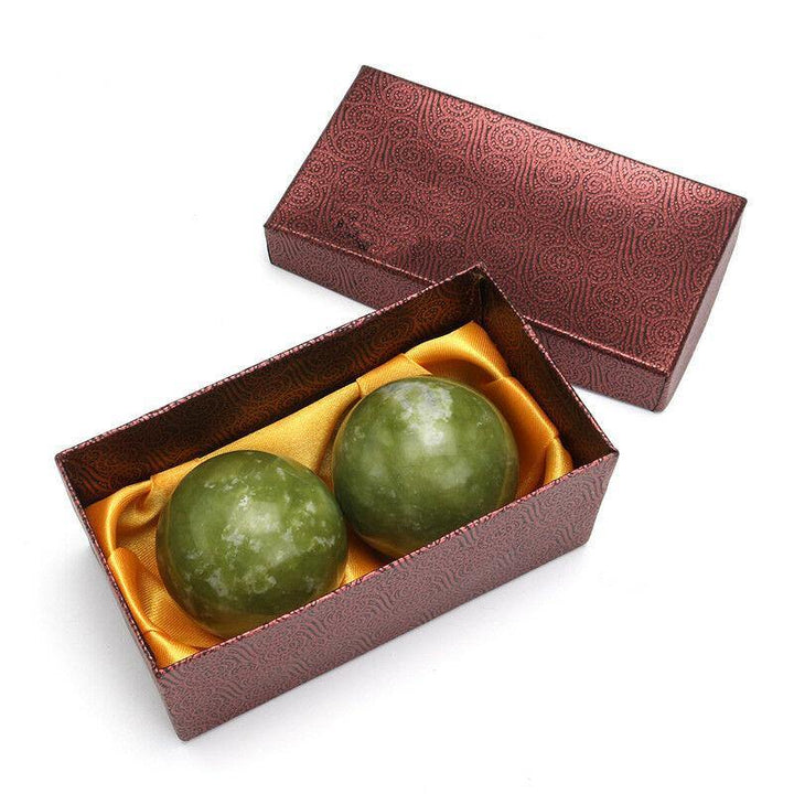 Chinese Health Exercise Stress Jade Stone BAODING Ball Relaxation Therapy 48mm - MRSLM