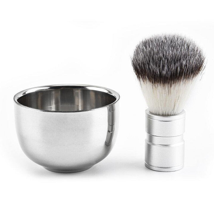 Stainless Steel Shaving Bowl Barber Beard Shaver Razor Cup For Shave Brush Male Face Cleaning Soap Mug Tool Set Silver NEW - MRSLM