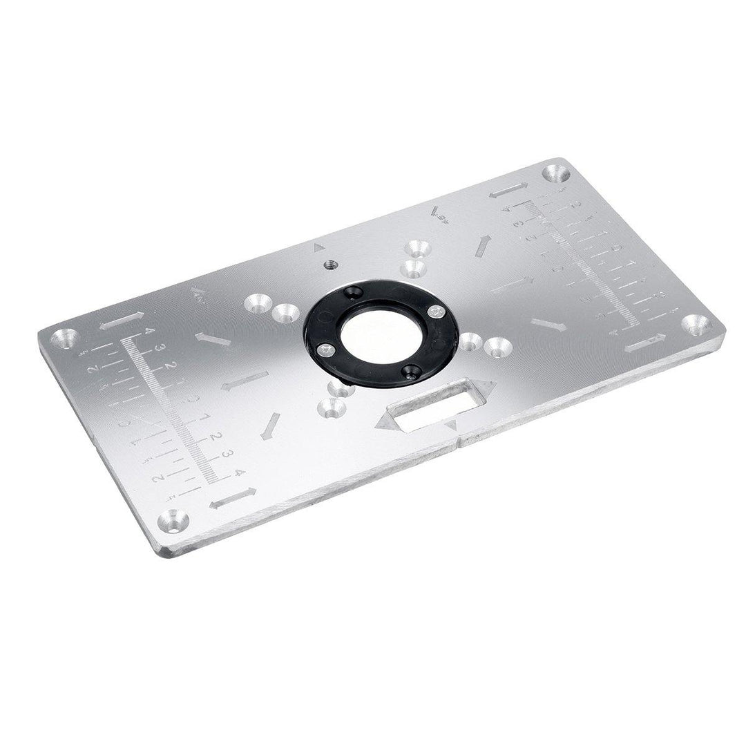 Aluminium Alloy Router Table Insert Plate with 4 Rings Screws for Woodworking Benches - MRSLM