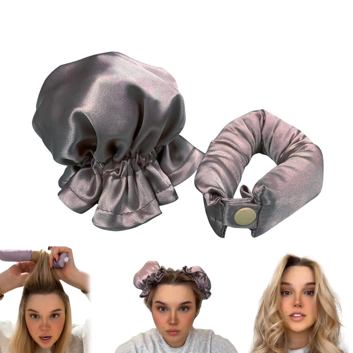 Cute Ball Head Hair Curler with Headband for Heatless Waves