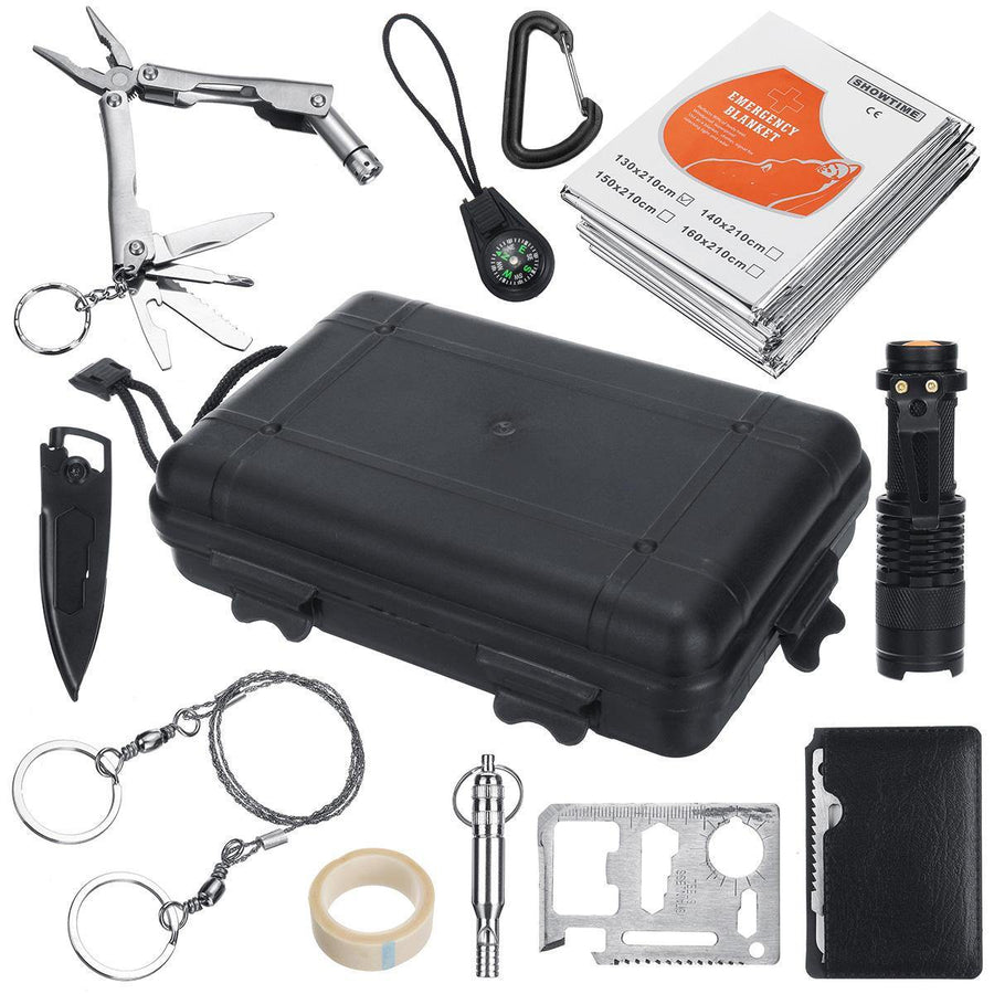 11 in1 SOS Emergency Camping Survival Equipment Tools Kit Outdoor Tactical Hiking Gear - MRSLM